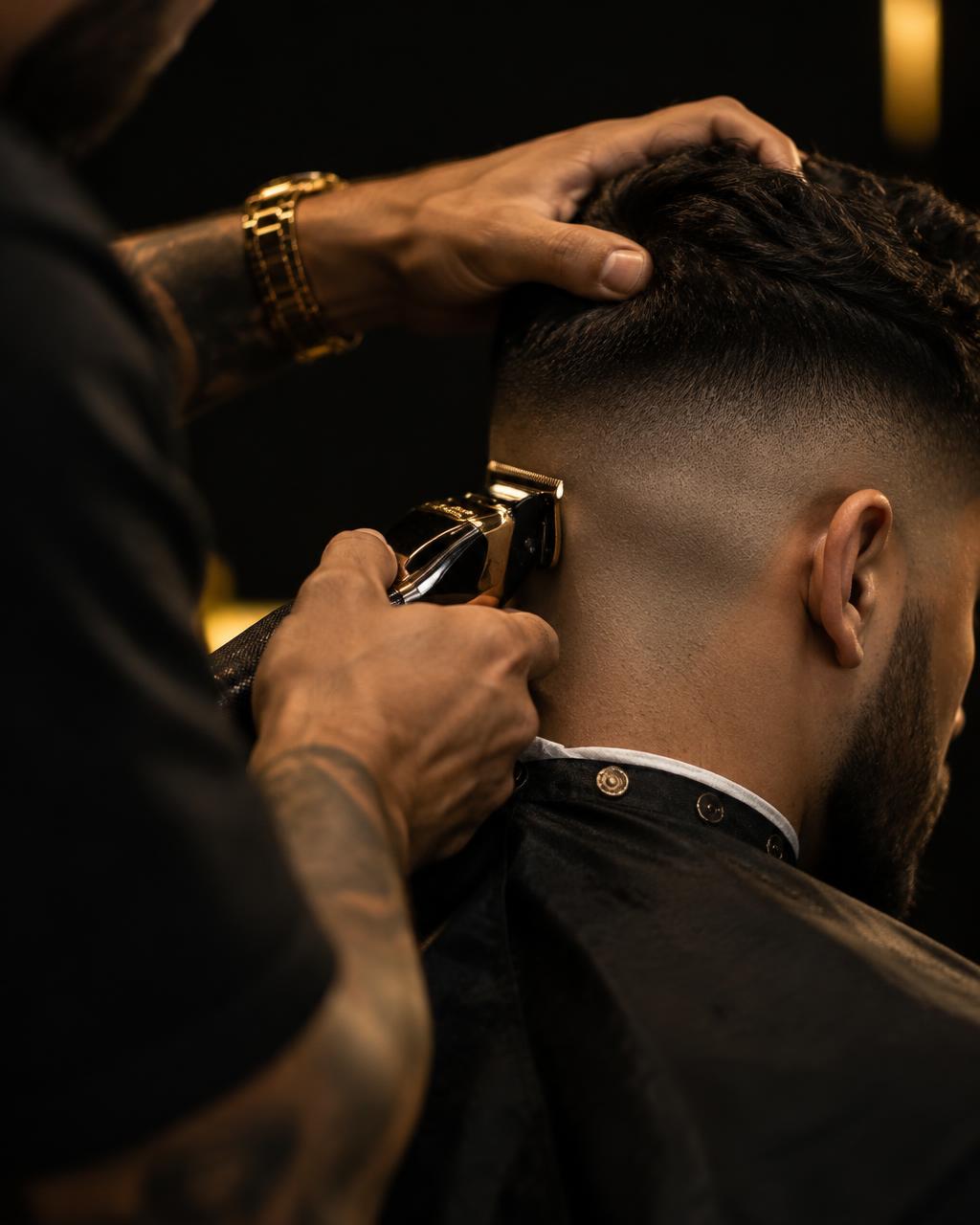 A skin fade in progress