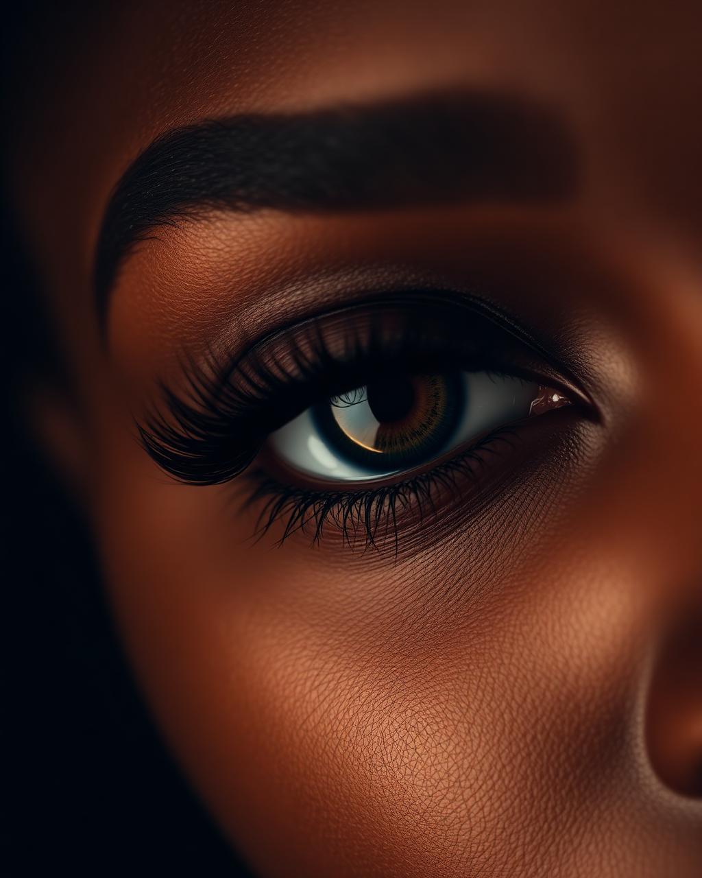 Volume eyelash extensions close-up